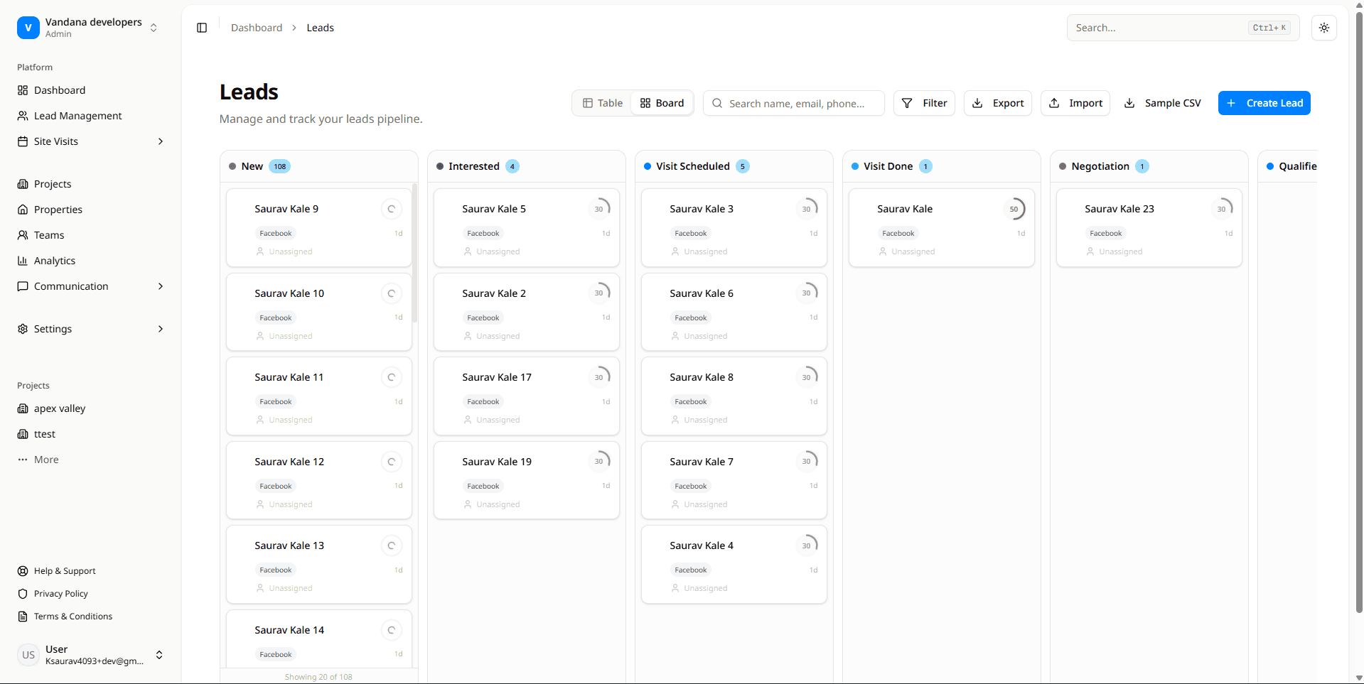 Compass product dashboard preview