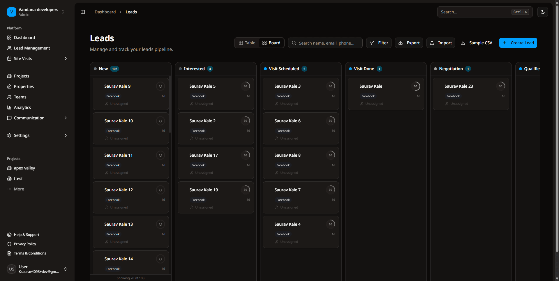 Compass product dashboard preview